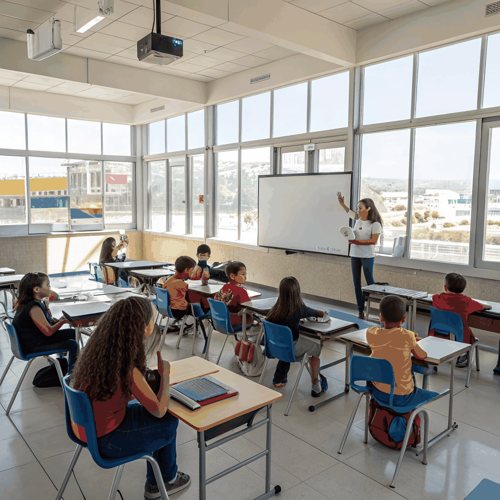 Organised South African classroom